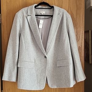 LOFT ladies grey herringbone blazer size 24 plus